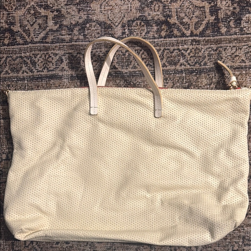 Clare V white perforated Tote Bag